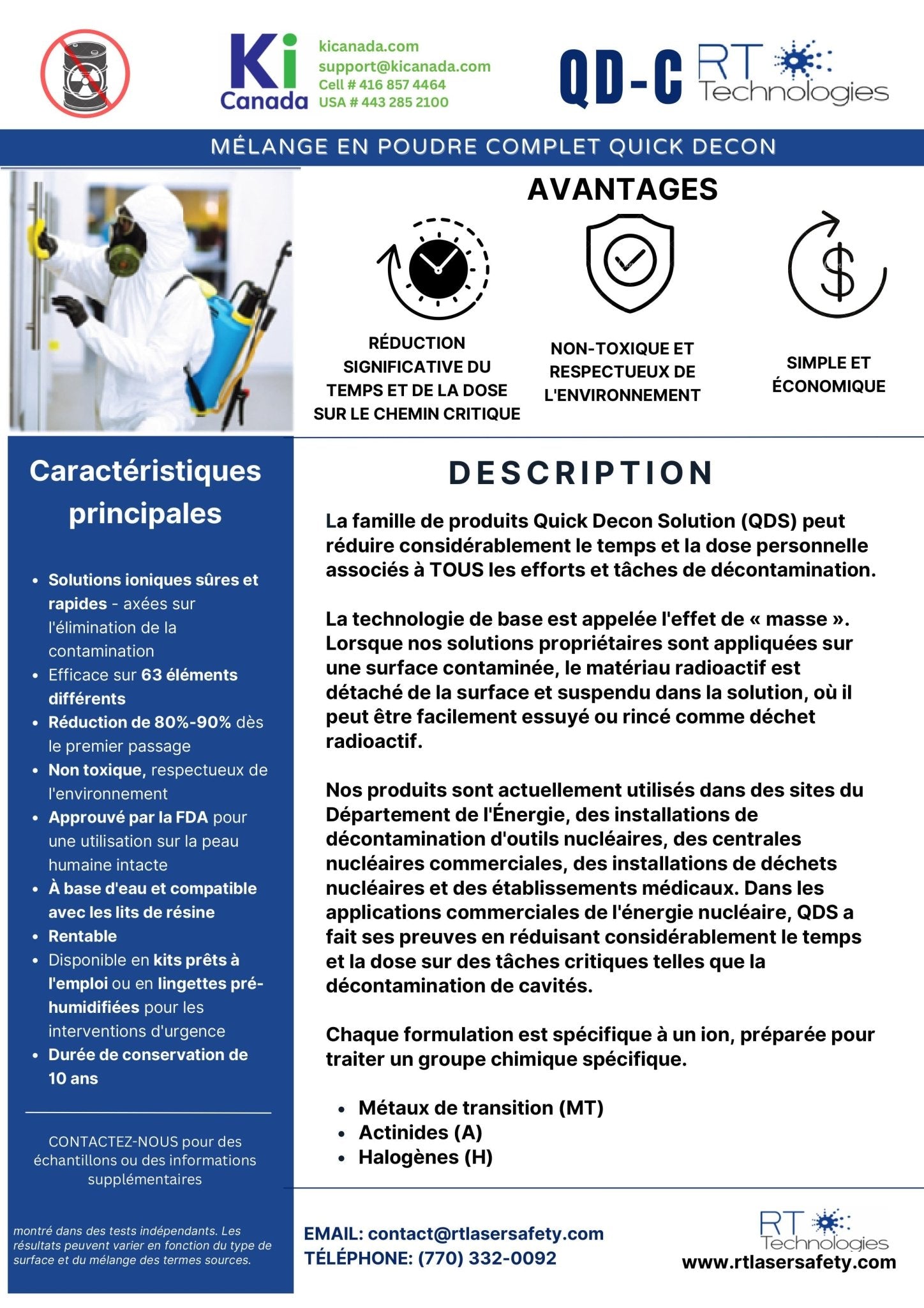 Quick Decontamination Solution Combo Wipes - KI Canada